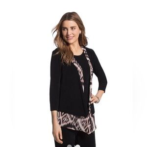 Chico’s Travelers Classic Fabric Mix Jacket (C1)